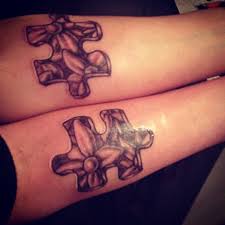 Amazing 3d rabbit jigsaw puzzle tattoo on sleeve. Beautiful And Unique Matching Tattoo Ideas To Try Body Tattoo Art