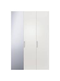 Arte m kleiderschrank 5 türig in weiss hochglanz und eiche massiv 252 x 213 60 cm 398948. Kleiderschrank Madison Mit Spiegeltur In Weiss Westwingnow
