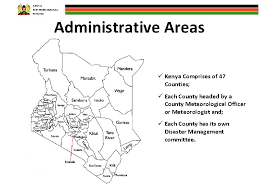 The 47 counties were created as units of devolved government by the 2010 constitution of kenya to involve the people in governance and allow better supervision and implementation of policies at the grass root level. Kenya Meteorological Service Cap Implementation In Kenya Presented