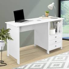 White desks and black desks are probably the two most popular colors. Techni Mobili Contempo Desk With 3 Storage Drawers White Walmart Com Walmart Com