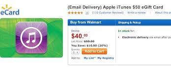 We did not find results for: Free Money Walmart Is Selling 50 Itunes Gift Cards For 40 Cult Of Mac