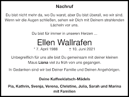 Ellen wallrafen * 07.04.1988 † 10.06.2021 in haaren. Traueranzeigen Von Ellen Wallrafen Aachen Gedenkt