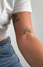 Small sun tattoo on the ankle. Pin On Beauty