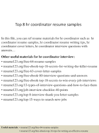Top 8 Hr Coordinator Resume Samples