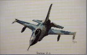 Free patterns / free patterns / free cross stitch patterns. Aircraft American F 16 Fokker Friendship Ross Originals Cross Stitch Chart