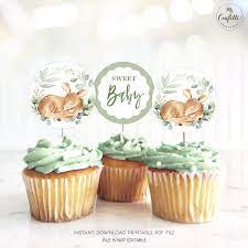 Baby Shower Cupcake Toppers Printable Cupcake Toppers Baby Etsy Baby Shower Cupcake Toppers Baby Shower Cupcakes Baby Shower Cupcakes For Boy