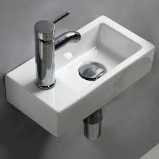 Maybe you would like to learn more about one of these? Buy Wall Hung Basin Sink Small Cloakroom Basin Rectangle Ceramic Wash Basin Right Hand Left Hand Sink Set With Faucet Drain Online In Indonesia B08795bhcr