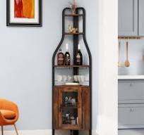 Pengfei LED Wine Rack Wall Mounted - Industrial Metal Hanging Wine Bottle &  Glass Holder