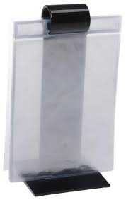 Flip Menu Holder W Single Clip Includes 10 Plastic Sleeves Black