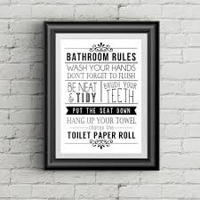 Black And White Bathroom Wall Decor Bathroom Wall Decor Funny Bathroom Art Bathroom Rules Bathroom Wall Art Black And White Typography Art Funny Bathroom Art Bathroom Rules Bathroom Wall Art