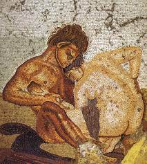 Ancient Romans were very fond of decorating the walls of their brothels  with erotic art, though it is not universally agreed upon whether the  frescoes were to arouse the customers or were