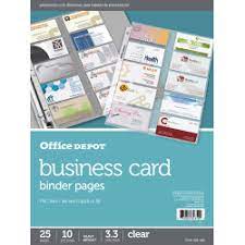Business card file binder keeps important contact information conveniently organized. Office Depot Brand Business Card Binder Pages 8 12 X 11 Clear Pack Of 25 Office Depot