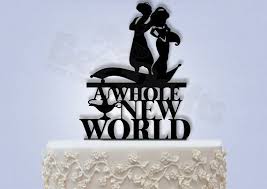 Disney Inspired Aladdin And Jasmine Whole New World Custom Cake Topper Aladdin Wedding Disney Cake Toppers Disney Inspired Wedding