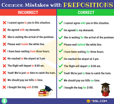 Preposition Errors 130 Common Mistakes With Prepositions 7 E S L Learn English Learn English Vocabulary Learn English Words