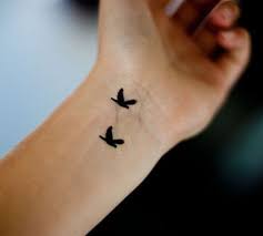 Attractive Simple Bird Tattoo On Hand Lovely Couple Birds Silhouette Tattoo On Wrist Design Small Bird Tattoos Cute Small Tattoos Neck Tattoo