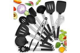 Maybe you would like to learn more about one of these? 11 Black Hot Target 11 Silicone Cooking Utensils With Heat Resistant Handles Stainless Steel Silicone Kitchen Utensils Set Silicone Utensil Set Spatula Set Silicone Utensils Cooking Utensil Set Kogan Com
