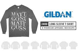 Gildan 2400 Long Sleeve T Shirt Clothing Mockup Photoshop Mockup Long Sleeve Tshirt