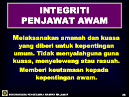 Kepentingan integriti dalam perkhidmatan awam. Suruhanjaya Pencegahan Rasuah Malaysia Bersama Lakukan Perubahan Ppt Download