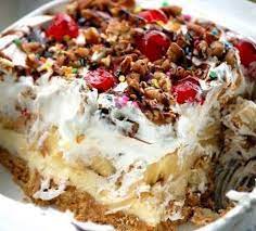 No Bake Banana Split Casserole Dessert Recipe Digital Download Banana Split Dessert Baked Banana Banana Split Pie