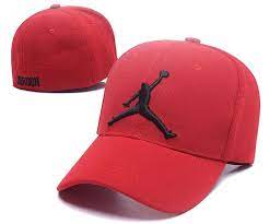 Mens Womens Nike Air Jordan The Jumpman Embroidery Logo Flexfit Hat Red Black Jordan Hats Air Jordans Fitted Baseball Caps