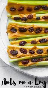 Ants On A Log Variations Easy Snack Recipe Healthyhappylife Com Recipe Easy Snack Recipes Recipes Snack Recipes