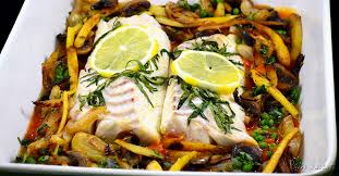 Baked Cod Light Tomato Sauce Sauteed Vegetables Recipe Baked Cod Recipes Best Seafood Recipes
