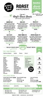 Art Of The Menu Roast Kitchen Roast Kitchen Salad Menu Bistro Food