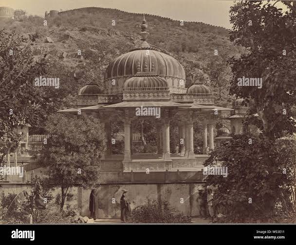 The Cenotaph of Maharaja Sawai Jay Singh, Jeypur, Lala Deen Dayal (Indian, 1844 - 1905), Jaipur, Rajasthan, India, 1883–1884, Albumen silver print, 19.4 × 25.7 cm (7 5/8 × 10 1/8 in Stock Photo - Alamy