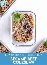Sesame Beef Coleslaw Meal Prep Easy Keto Meal Prep Meals Recipe Keto Meal Prep Sesame Beef Coleslaw