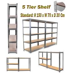 Metal kitchen shelves ukg dimensions. Siky Galvanised Shelving Garage Racking Unit 5 Tier Heavy Duty Storage Shelf 175kg Per Shelf 875kg Capacity 150cm X 70cm X 30cm Steel Mdf Boltless Shelves For Workshop Shed Office Buy
