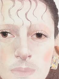 Sarah Ball is acclaimed for her psychologically rich portraits that explore  themes of identity, gender and self-expression, which highlight how  individuals present shemselves through facial features, clothing,  iewellery, makeup, and gesture. Petros (