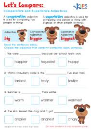 A collection of english esl worksheets for home learning, online practice, distance learning and english classes to teach about past, simple, and, past, cont. Comparative And Superlative Worksheet Free Printable Pdf For Children
