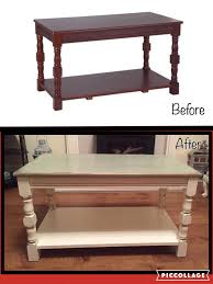 Coffee Table Purchased For 10 Painted With Cream And Green Rustoleum Chalk Paint Distressed And Accente Painted Coffee Tables Coffee Table Painted Furniture