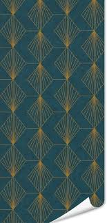 Papier Peint Intisse Gatsby Coloris Bleu Paon Tapisserie Bleu Papier Peint Papier Peint Art Deco