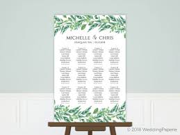 Foliage Garland Wedding Seating Chart Poster Poster Prints