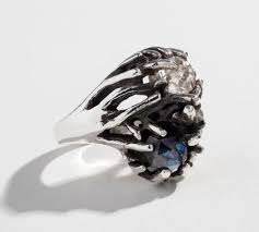 THISTLE RING | LABRADORITE & HERKIMER – AngelaMonacojewelry