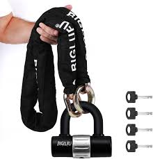 BIGLUFU Motorcycle Chain Lock 4ft/120cm, Heavy Duty Chain Locks with 16mm U  Lock,Anti-Theft Anti-Cut Security Chain Lock-Ideal for  Bike,Motorbike,Door,Gate Fence,Garage,Warehouse (10mm Thick Chain) :  Amazon.co.uk: Automotive