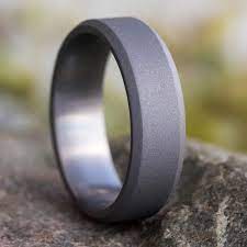 Simple Titanium Wedding Band With Sandblasted Finish And Beveled Edges 3684 In 2021 Titanium Wedding Band Mens Mens Wedding Rings Tungsten Titanium Rings For Men