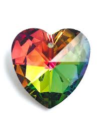 Rainbow Crystal Heart Pendant Bead Gem Rainbow Crystal Crystals Crystal Heart