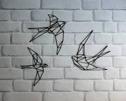Three Birds On A Wire Tattoo Swallow Wall Decor Geometric Bird Bird Gift Idea Swallow Etsy In 2020 Geometric Bird Wire Wall Art Geometric Tattoo Bird