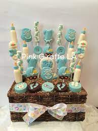 Chocolate Lollipop Baby Boy Bouquet Made Entirely Of Ghirardelli Chocolates Baby Shower Chocolate Baby Shower Candy Bar Baby Shower Candy Molds