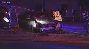 Meeting san antonio's fire protection needs since 1968. Car Crashes Into Pole Causes Fire South Of Downtown Kens5 Com