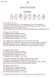 19 Across The Universe The Beatles Beatles Ukulele Uke Songs Ukulele Songs