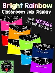 These Bright And Colorful Editable Job Cards Allow You To Customize Student Jobs To Include The Ones That Yo Classroom Jobs Display Classroom Jobs Student Jobs