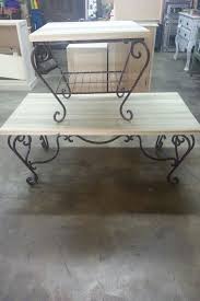 Wood Top Surfaces On Custom Wrought Iron Base Cores De Decoracao Para Casa Moveis De Metal Moveis Decoracao