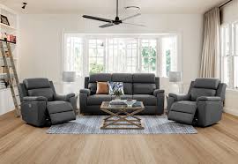 Ibiza white aluminium corner lounge set £1,299. Dark Grey Nebula Fabric 3 Piece Recliner Suite Amart Furniture