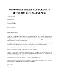 Maybe you would like to learn more about one of these? Service Advisor Cover Letter