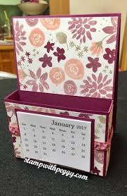 Today S Project Is Perfect For Co Workers A Pretty Little Box For Their Desk To Hold Note Paper And A Calendar For Diy Desk Calendar Calendar Craft Note Paper