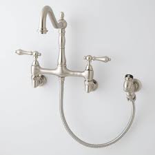 Polished 12,611 wall mount kitchen faucet products are offered for sale by suppliers on alibaba.com, of which kitchen faucets accounts for 36%, basin faucets. Signature Hardware 394348 Brushed Nickel Felicity Wall Mount Kitchen Faucet With Side Spray Faucet Com