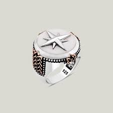 Sterling Silver Compass Mens Ring Kaan Art Mens Silver Rings Rings For Men Sterling Silver Mens